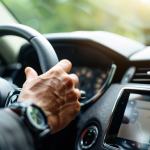 hand op versnellingspook tijdens een rijles, keuze tussen automaat en schakelen